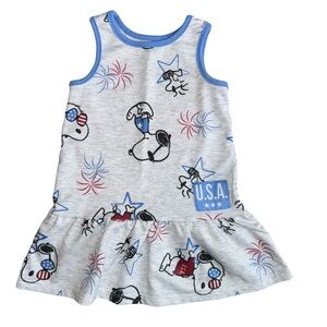 Peanuts Snoopy Woodstock Americana Sleeveless Dress Girl Size 18M